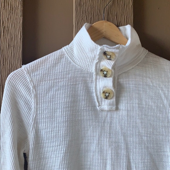 Free People Creme 3 Button Knit Henley Shirt - Picture 5 of 11